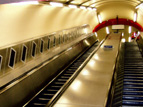 Stainless trim on the Underground escalators